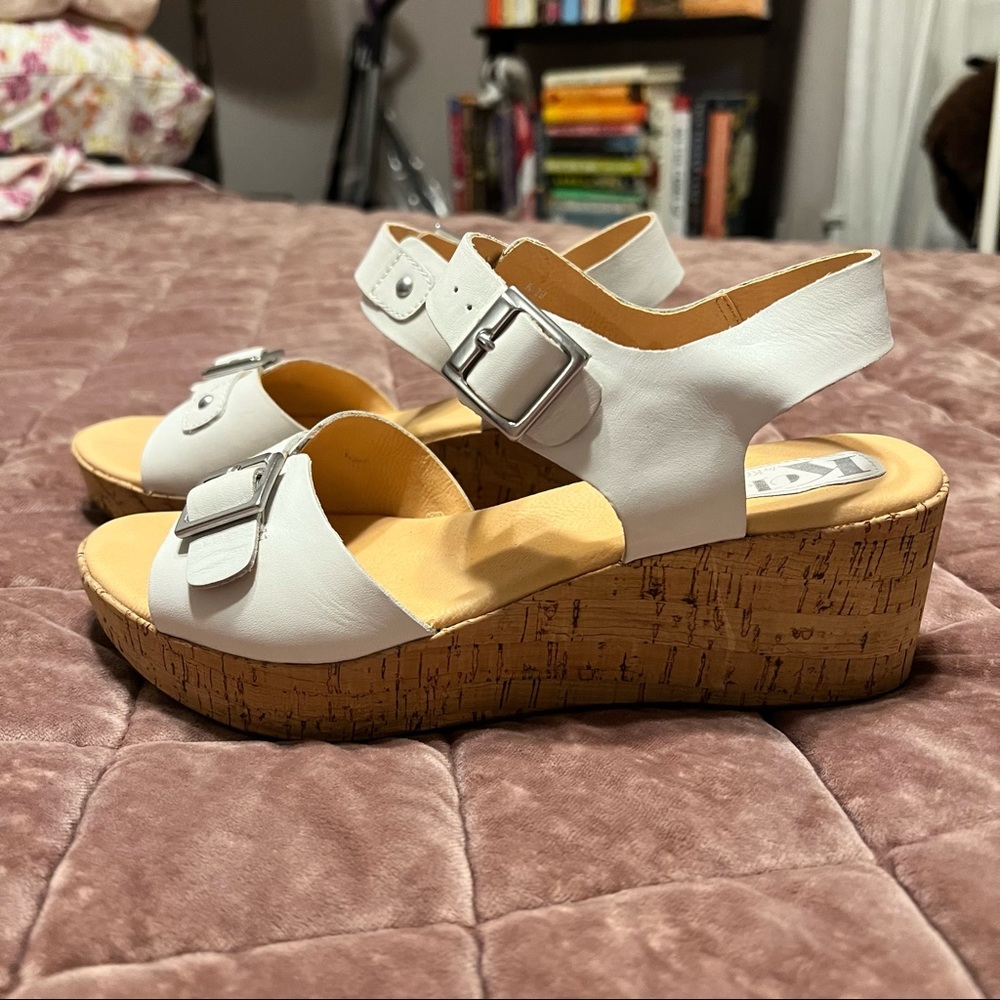 Korks White Leather Cork Platform - Picture 4 of 11